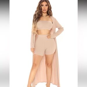 3piece tan Loungewear set